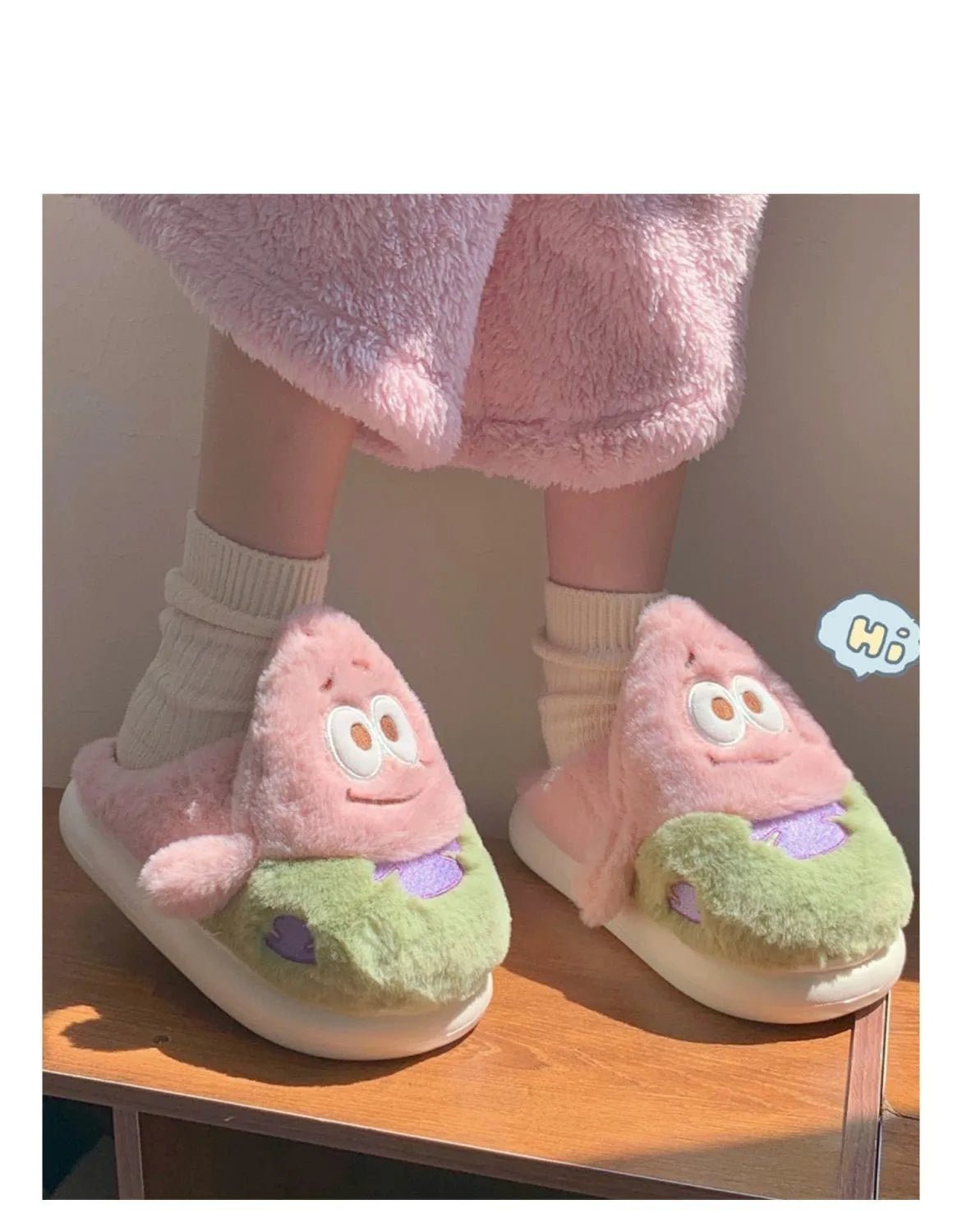 Patrick Star Plush Warm Resistant Fluffy Indoor Winter Slipper