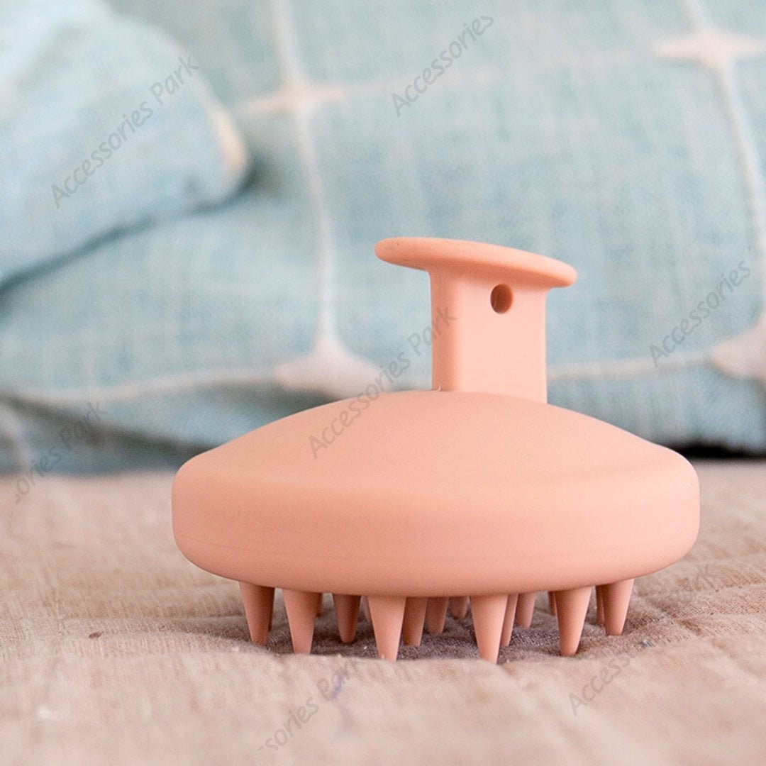 a picture of scalp cleansing brush made out of silicone