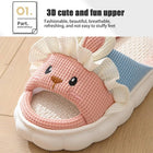 Women's Thick Sole Cute Rabbit Fluffy Warm Home Indoor Shoes