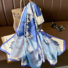 All Seasons Friendly Floral Design Soft & Long Satin Silk Scarves